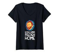 Donna Vincent Van Gogh Hard Or Go Home Artist Maglietta con Collo a V