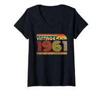 Donna Vintage 1961 Classic 1961 Vintage Year Men Women Birthday Maglietta con Collo a V