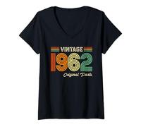 Donna Vintage 1962 Original Parts Birthday 1962 Men Women Vintage Maglietta con Collo a V