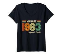 Donna Vintage 1963 Original Parts Birthday 1963 Men Women Vintage Maglietta con Collo a V