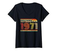 Donna Vintage 1971 Classic 1971 Vintage Year Men Women Birthday Maglietta con Collo a V