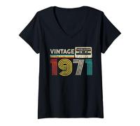 Donna Vintage 1971 Classic Birthday 1971 Cassette Tape Vintage Maglietta con Collo a V