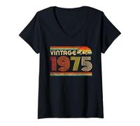 Donna Vintage 1975 Classic 1975 Vintage Year Men Women Birthday Maglietta con Collo a V