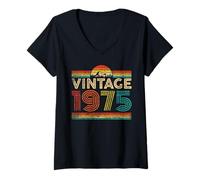 Donna Vintage 1975 Classic Year 1975 Birthday Men Women Vintage Maglietta con Collo a V