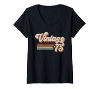 Donna Vintage 1975 Retro Tramonto Classico 51 Anni 51 ° Compleanno Maglietta con Collo a V