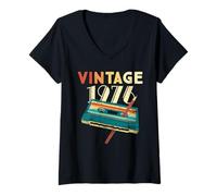 Donna Vintage 1976 50th Birthday 50 Year Old Maglietta con Collo a V