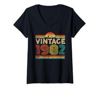Donna Vintage 1982 Classic Year 1982 Birthday Men Women Vintage Maglietta con Collo a V