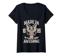Donna Vintage 1985 40th Birthday 40 Years of Being Awesome Maglietta con Collo a V