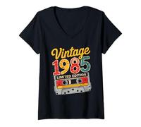 Donna Vintage 1985 Limited Edition Celebration Maglietta con Collo a V