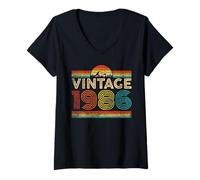 Donna Vintage 1986 Classic Year 1986 Birthday Men Women Vintage Maglietta con Collo a V