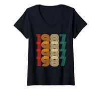 Donna Vintage 1987 Birthday Year 1987 Classic Men Women Vintage Maglietta con Collo a V