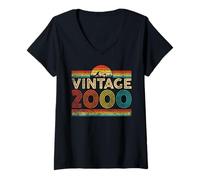 Donna Vintage 2000 Classic Year 2000 Birthday Men Women Vintage Maglietta con Collo a V