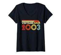 Donna Vintage 2003 Classic Year 2003 Birth of Birthday Vintage Maglietta con Collo a V