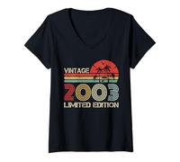 Donna Vintage 2003 Limited Edition Retro Year Vintage Birthday Maglietta con Collo a V
