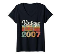 Donna Vintage 2007 Best of 18th Birthday 18 Ragazzo Ragazza Diciotto Figlio Maglietta con Collo a V