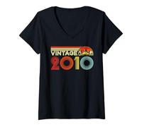 Donna Vintage 2010 Classic Year 2010 Birth of Birthday Vintage Maglietta con Collo a V