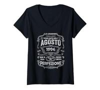 Donna Vintage 32 Anni Compleanno Agosto 1994 Uomo Donna Maglietta con Collo a V