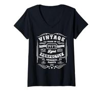 Donna Vintage 50° Compleanno Nato 1975 50 Year Invecchiato Maglietta con Collo a V