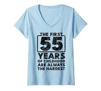 Donna Vintage 55 Birthday Decorations Men Gag Funny Gift Maglietta con Collo a V