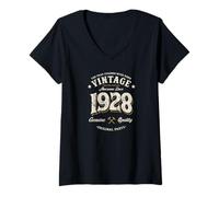 Donna Vintage 98th Birthday Awesome Since 1928 Original Maglietta con Collo a V