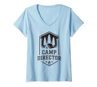 Donna Vintage Camp Direttore Camping Host Squadra Direttore Avventura Maglietta con Collo a V