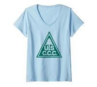 Donna Vintage Civilian Conservation Corps Retro CCC Logo Maglietta con Collo a V