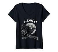 Donna Vintage Crow F Caw F Funny Black Bird Lover Raven Gothic Maglietta con Collo a V