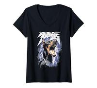 Donna Vintage Dobermann y2k Grunge 90s Dog Graphic Men Women Maglietta con Collo a V
