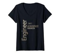 Donna Vintage Future Engineering T-Shirt ingegneria aerospaziale Maglietta con Collo a V
