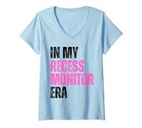 Donna Vintage in My Recess Monitor Era Recess Crew Ritorno A Scuola Maglietta con Collo a V