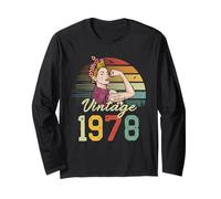 Donna vintage inarrestabile, forte e bella per il 47° compleanno Maglia a Manica