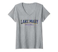 Donna Vintage Lake Mary, Florida Baseball Lovers an Fans Maglietta con Collo a V