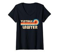 Donna Vintage Lawyer Job Title Birthday Idea Maglietta con Collo a V