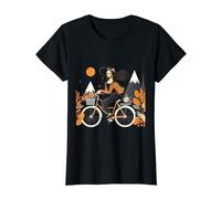 Donna Vintage Monna Lisa su una bicicletta Francia Autunno Maglietta