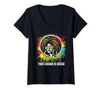 Donna Vintage Questa Corona È Queer Afro Nero Gay LGBTQ Orgoglio Donne Maglietta con Collo a V