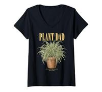 Donna Vintage Ragno Pianta papà Natura Flora Gardener Maglietta con Collo a V