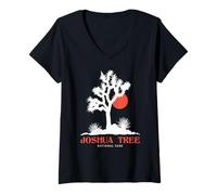 Donna Vintage Retro National Park Outdoor Camping Joshua Tree Maglietta con Collo a V
