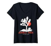 Donna Vintage Retro National Park Outdoor Camping Joshua Tree Maglietta con Collo a V