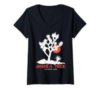 Donna Vintage Retro National Park Outdoor Camping Joshua Tree Maglietta con Collo a V