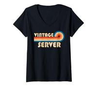 Donna Vintage Server Job Title Birthday Idea Maglietta con Collo a V