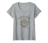 Donna Vintage Smokey Bear Logo Only You Can Prevent Wildfires Maglietta con Collo a V