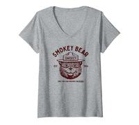 Donna Vintage Smokey Bear Logo Only You Can Prevent Wildfires Maglietta con Collo a V