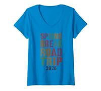 Donna Vintage Spring Break Road Trip 2026 Vacanza Surf Vacay Maglietta con Collo a V