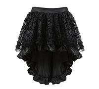 Donna Vintage Svasata Mini Gonna da Pattinatrice Versatile Elastica di Gonna da Donna a Pieghe Gotico Sexy Viola a Vita Alta Mini Pizzo Gonne per Rinascimento Vittoriano Halloween