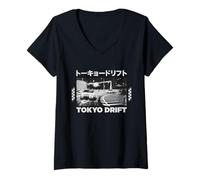 Donna Vintage Tokyo Street Race Car Cool Giapponese Retro Style Maglietta con Collo a V