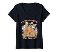 Donna Vintage Tutte Le Creature Marine Sono squalo pettable Alcuni Solo Una Volta Maglietta con Collo a V