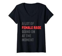 Donna Vintage Un sacco di rabbia femminile retrò andando avanti al momento Maglietta con Collo a V