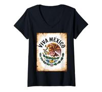 Donna Vintage Viva Messico, Long Live My People, Orgogliosa Maglietta con Collo a V