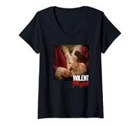 Donna Violent Night Santa Hammer in Hand Maglietta con Collo a V