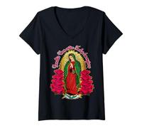 Donna Virgen De Guadalupe Bendita Eres Entre Las Mujeres Maglietta con Collo a V